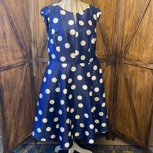 Eshakti Polka dot print dupioni dress. Size 1X-16W